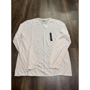 Banana Republic Sweater Mens Medium Blush Linen V Neck Lightweight Pullover Knit